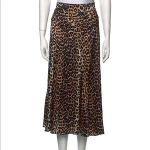 BNWT Ganni Silk Midi Skirt, size 4